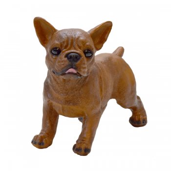 Cachorro Bulldog Francês Bidu Marrom - 27x15,5x32cm