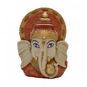 Lord Ganesha Busto Vermelho - 27x21x12cm