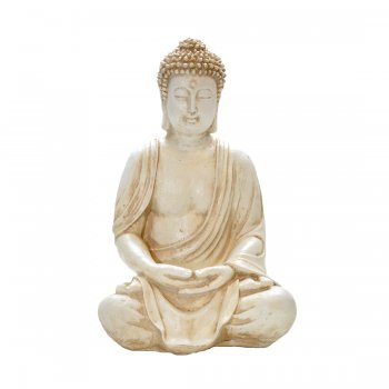 Buda Tibetano M Branco - 37,5x24,5x19cm