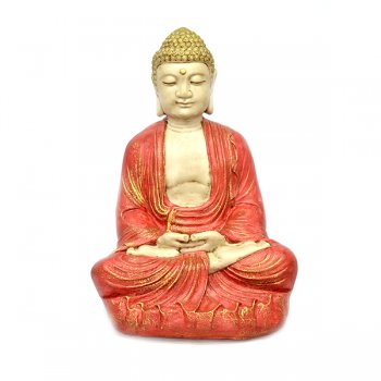 Buda Tibetano G Manto Vermelho - 57,5x27x36cm