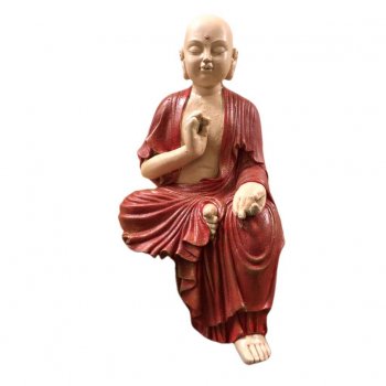 Buda Mudras Vermelho e Branco - 55x28x29cm